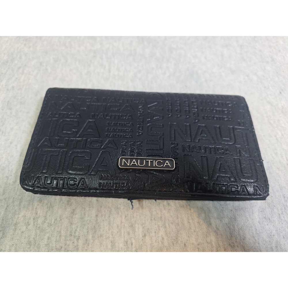 Womens Nautica Waller Indigo Blue‎ Long RFID Blocking Wallet Snap Closure